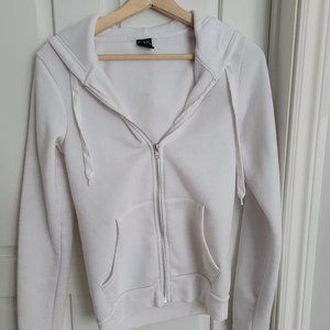 White Zip Up Hoodie